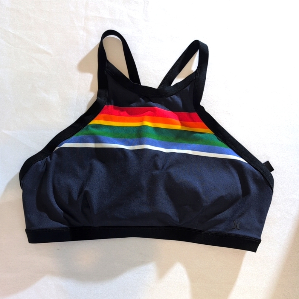 Hurley Women's Pendleton National Parks Quick Dry High Neck Surf Bikini Top L